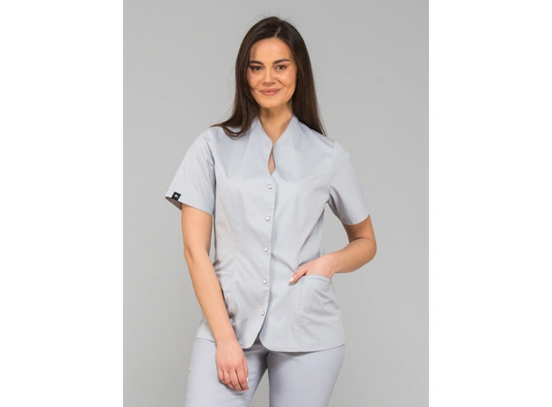 ROZA Dametunika med knapper i front Grey M 