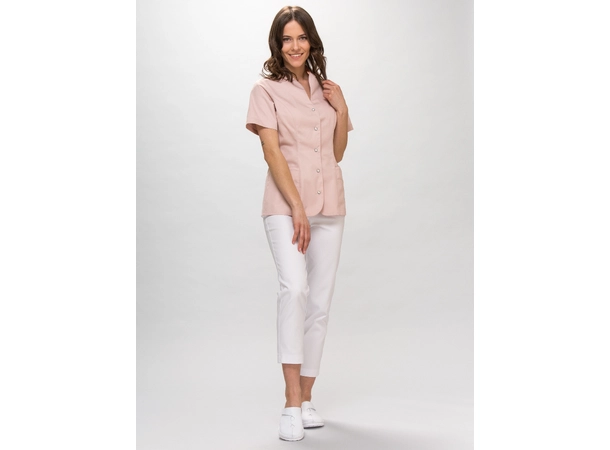 ROZA Dametunika med knapper i front Powder Pink S 