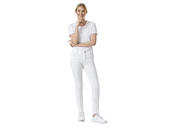 Standard High Stretch Damejeans Hvit 34 