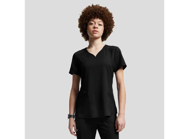 VIBE Dametunika med kurvet V-hals Black S 