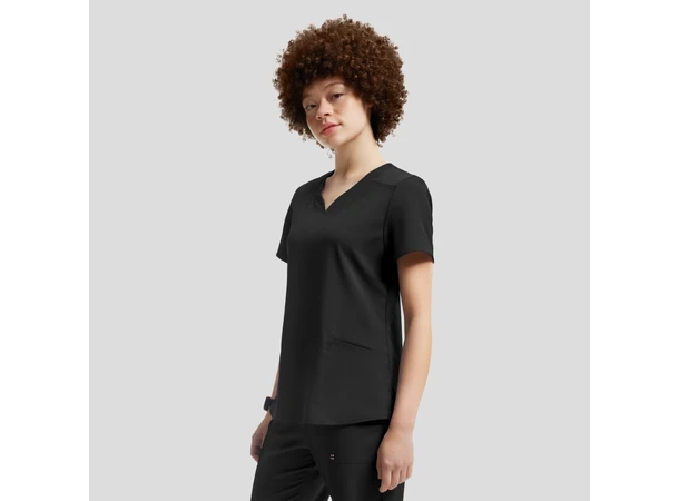 VIBE Dametunika med kurvet V-hals Black S 