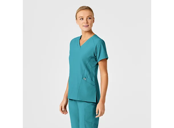 W123 Dametunika med V-hals Teal Blue XL 