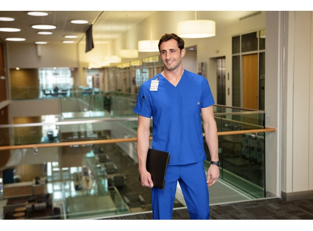 W123 Herretunika med V-hals Royal L 