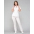 ROZA Dametunika med knapper i front White+Ink Blue M 