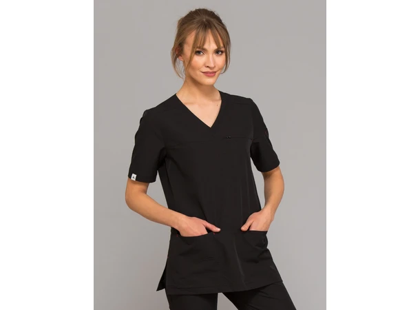 AVA Dametunika med brystlomme Black XL 