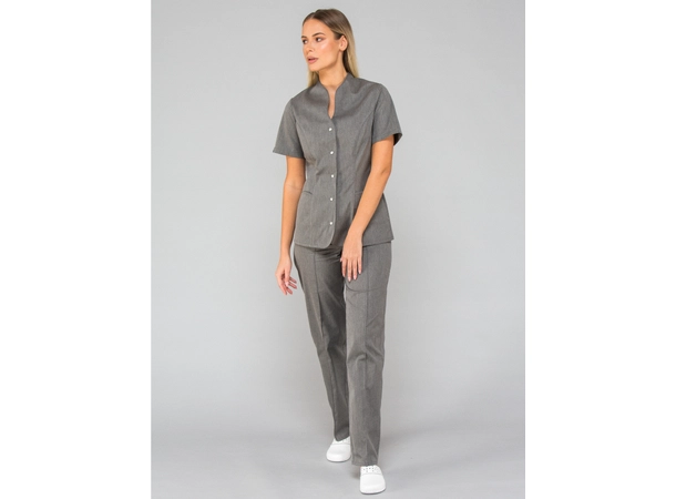 ROZA Dametunika med knapper i front Graphite Melange L 