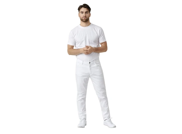 Standard High Waist Stretch Herrejeans Hvit 46 