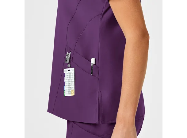 W123 Dametunika med V-hals Eggplant L 