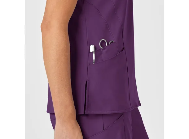 W123 Dametunika med V-hals Eggplant L 