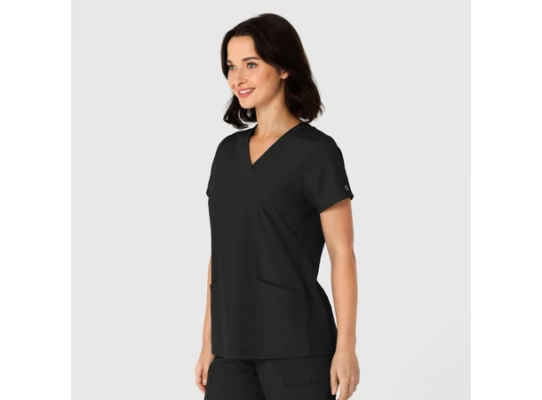 W123 Dametunika med kurvet V-hals Black S 