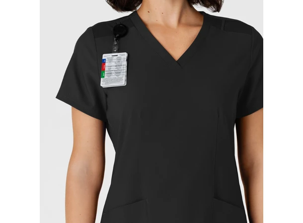 W123 Dametunika med kurvet V-hals Black S 