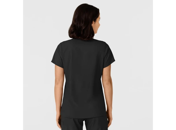 W123 Dametunika med kurvet V-hals Black S 