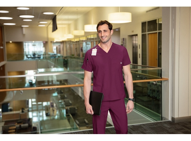 W123 Herretunika med V-hals Wine XS 