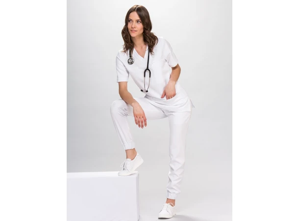 AVA Dametunika med splitt i siden White XS 