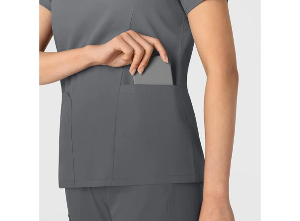 Boundless Dametunika med kurvet V-hals Pewter S 