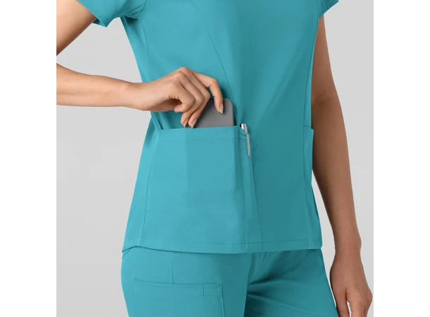 Boundless Dametunika med kurvet V-hals Teal 3XL 