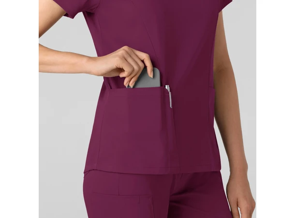Boundless Dametunika med kurvet V-hals Wine 3XL 