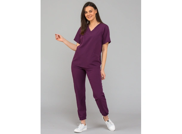 KIM Dametunika med V-hals Plum L 