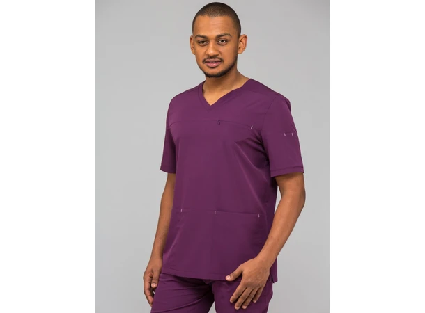 LEO Herretunika med brystlomme Plum  S 