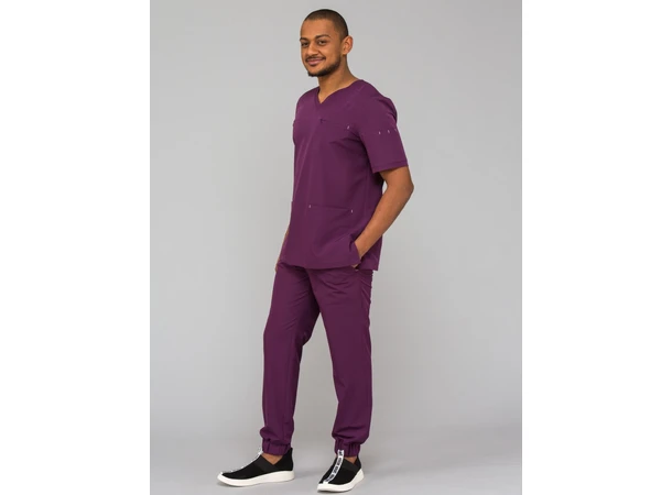 LEO Herretunika med brystlomme Plum  S 
