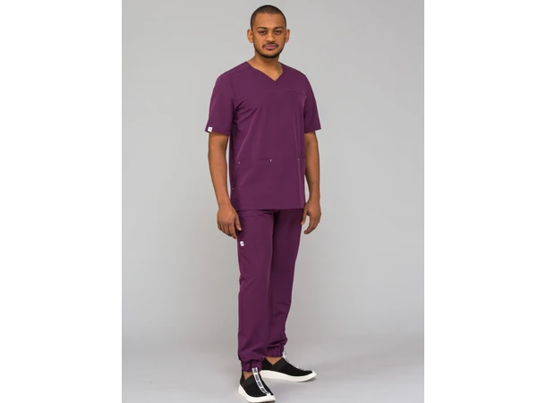 LEO Herretunika med brystlomme Plum  S 