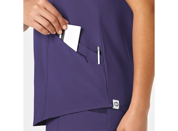 Renew Dametunika med V-hals og sidelomme Grape L 