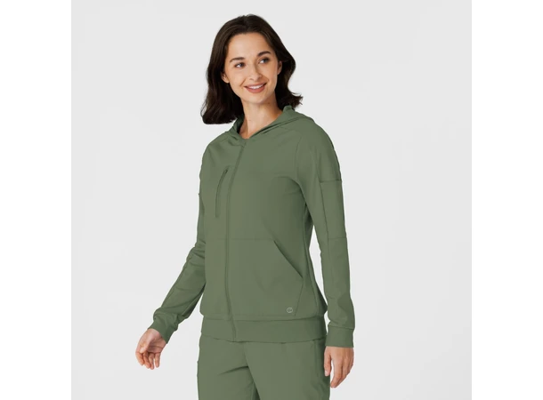 Renew Knit Damejakke med hette Olive L 