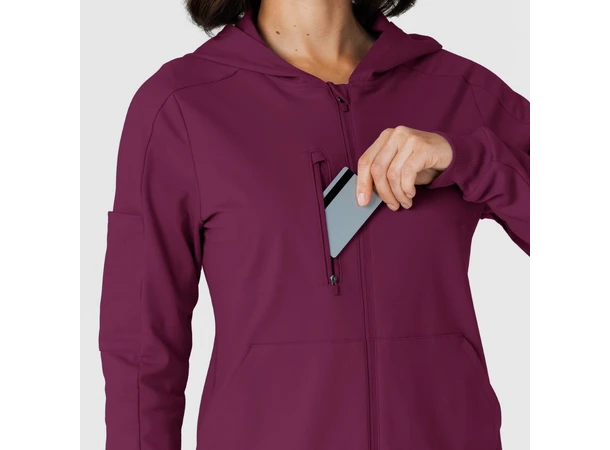 Renew Knit Damejakke med hette Wine M 