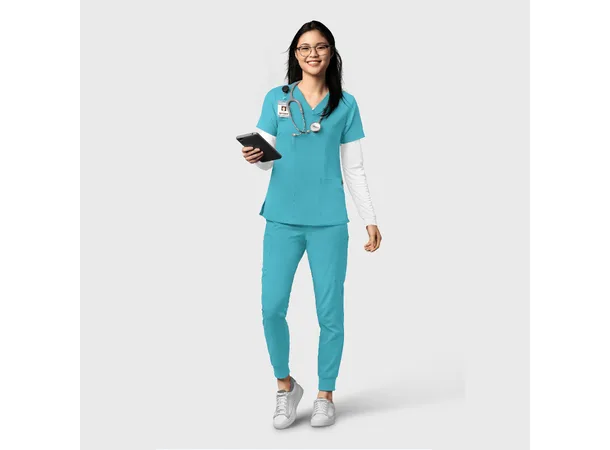 Thrive Damebukse med strikk i ben Teal Blue L 