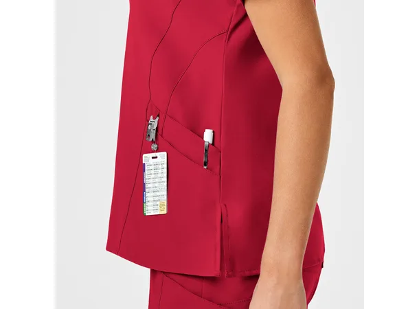 W123 Dametunika med V-hals Red 3XL 