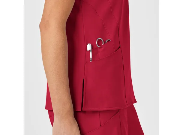 W123 Dametunika med V-hals Red 3XL 