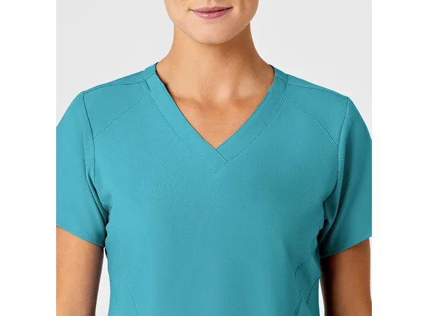 W123 Dametunika med V-hals Teal Blue S 