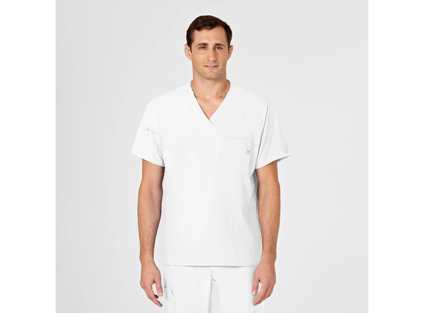 W123 Herretunika med V-hals White XL 