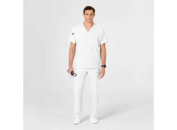 W123 Herretunika med V-hals White XL 