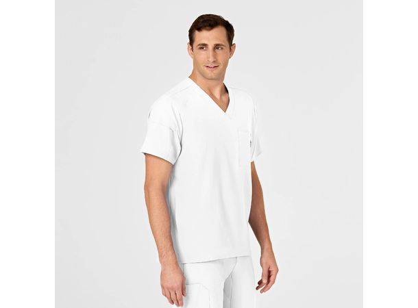 W123 Herretunika med V-hals White XL 