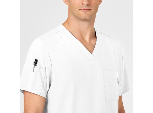 W123 Herretunika med V-hals White XL 