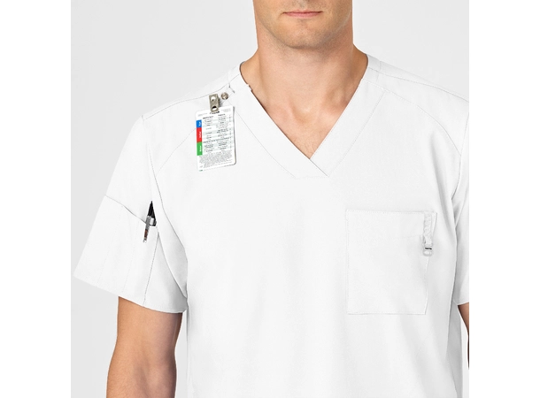 W123 Herretunika med V-hals White XL 