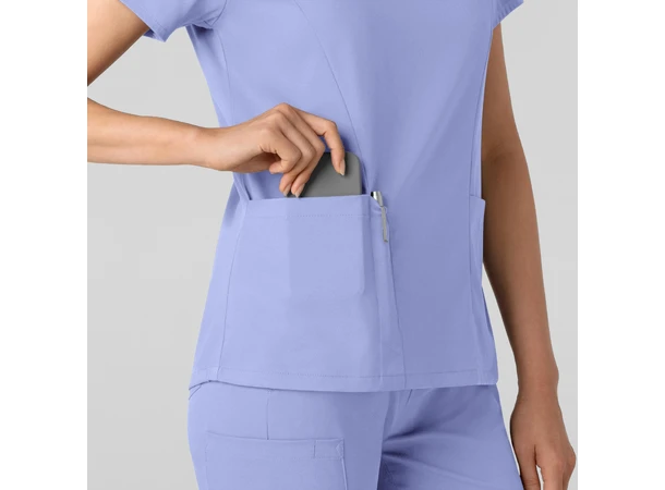 Boundless Dametunika med kurvet V-hals Ceil Blue S 
