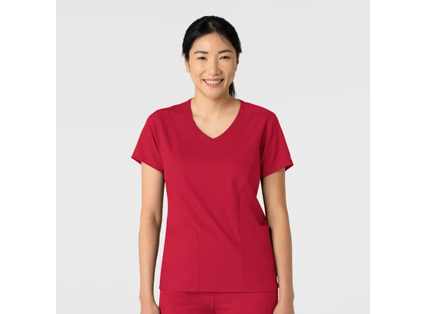 Boundless Dametunika med kurvet V-hals Red L 