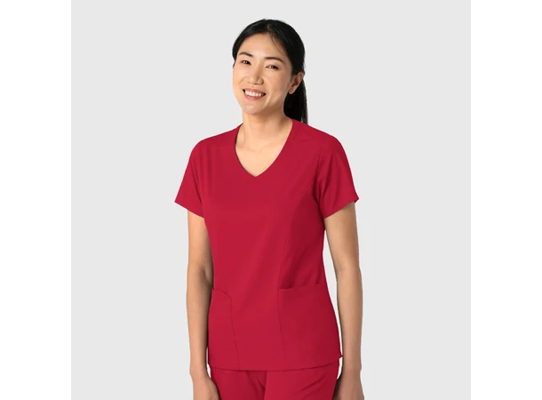 Boundless Dametunika med kurvet V-hals Red L 