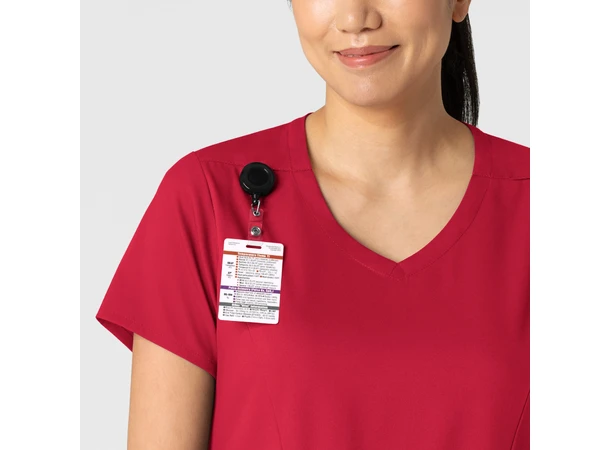Boundless Dametunika med kurvet V-hals Red L 