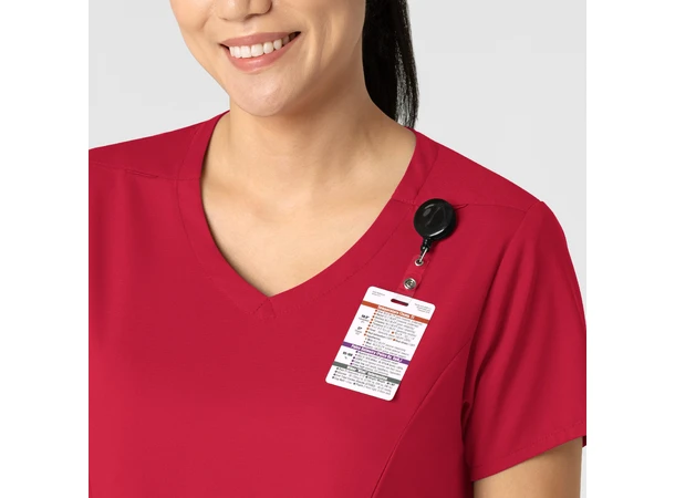 Boundless Dametunika med kurvet V-hals Red L 