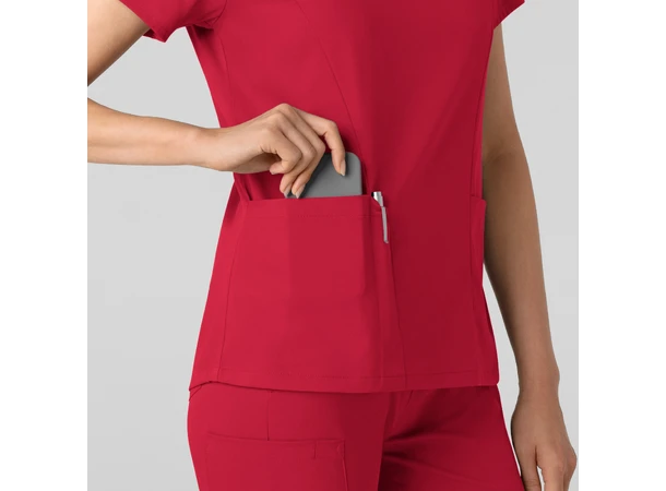 Boundless Dametunika med kurvet V-hals Red L 