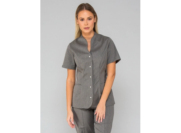 ROZA Dametunika med knapper i front Graphite Melange S 