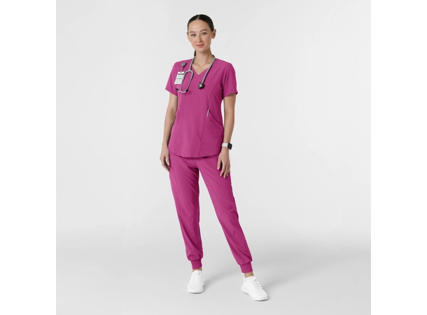 Renew Dametunika med V-hals og sidelomme Raspberry M 