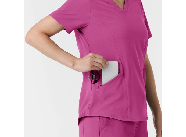 Renew Dametunika med V-hals og sidelomme Raspberry M 