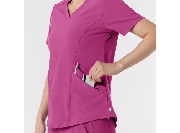 Renew Dametunika med V-hals og sidelomme Raspberry M 