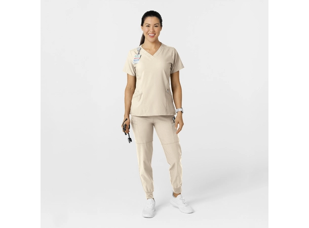 W123 Damebukse med strikk i ben Khaki M 