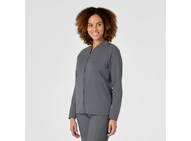 W123 Damejakke med frontlommer Pewter L 