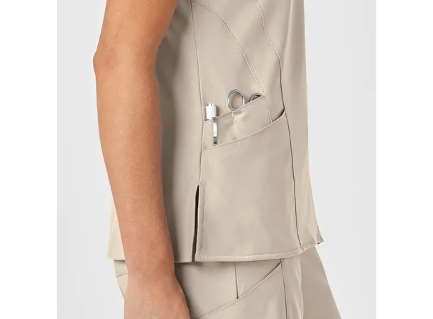 W123 Dametunika med V-hals Khaki XS 